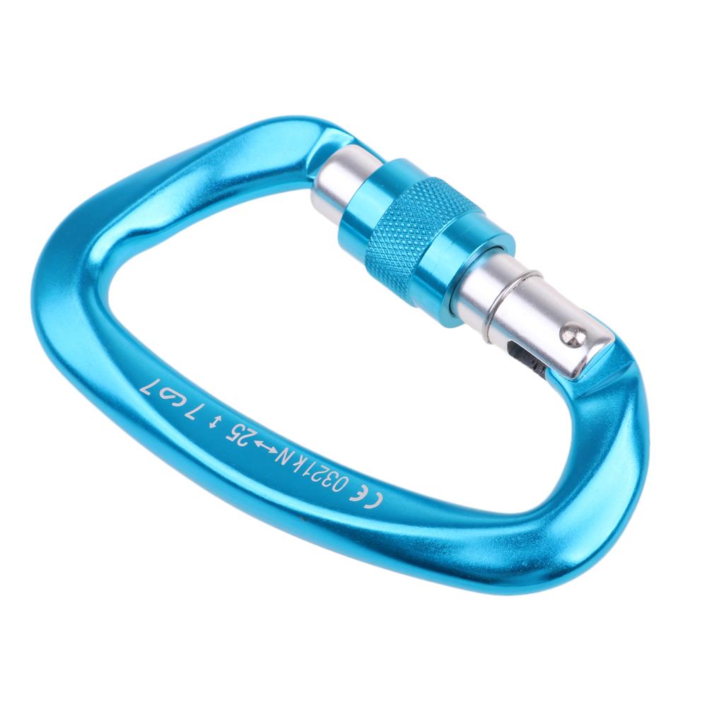 Outdoor   Aluminum Alloy Rock Climbing Hiking Screw Locking Carabiner