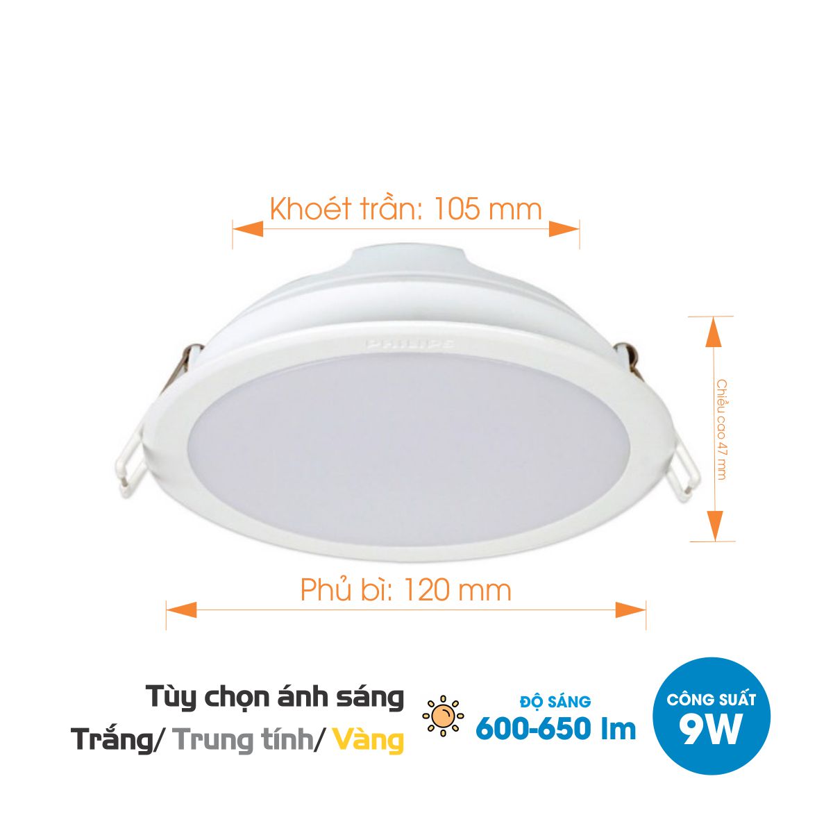 Bộ đèn LED Downlight Meson G3 PHILIPS 220V-240V - Ánh sáng đồng đều, giá cạnh tranh - Hàng Chính Hãng