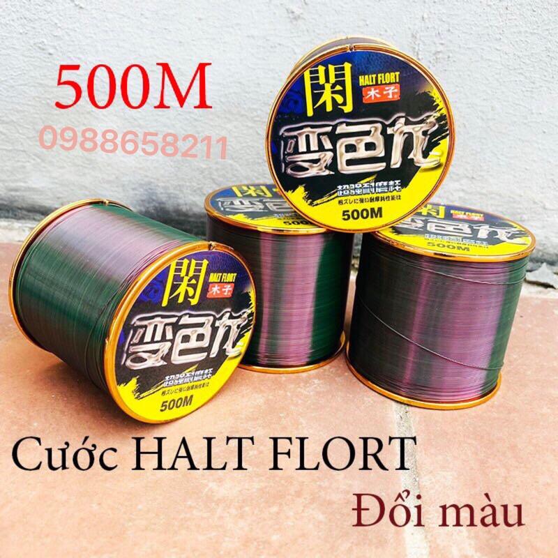 Cước câu cá đổi màu dây câu cá Nylon Halt Flort 500m