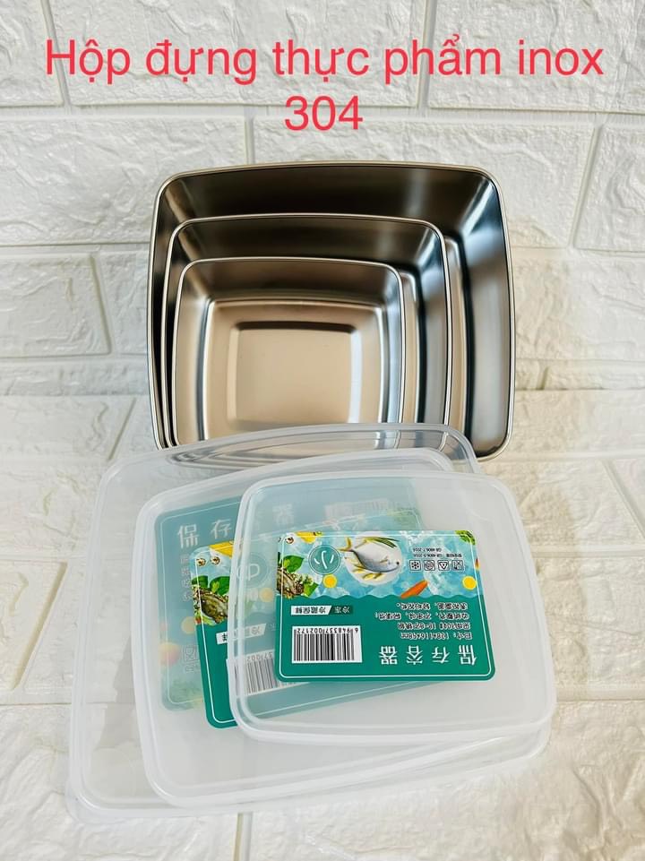 Combo 3 hộp đựng thức ăn nắp nhựa