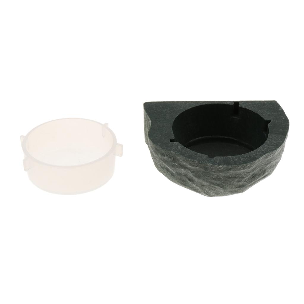 Mini Magnetic Gecko Feeder Ledge Reptile Terrarium Decor. Feeding Bowl Green