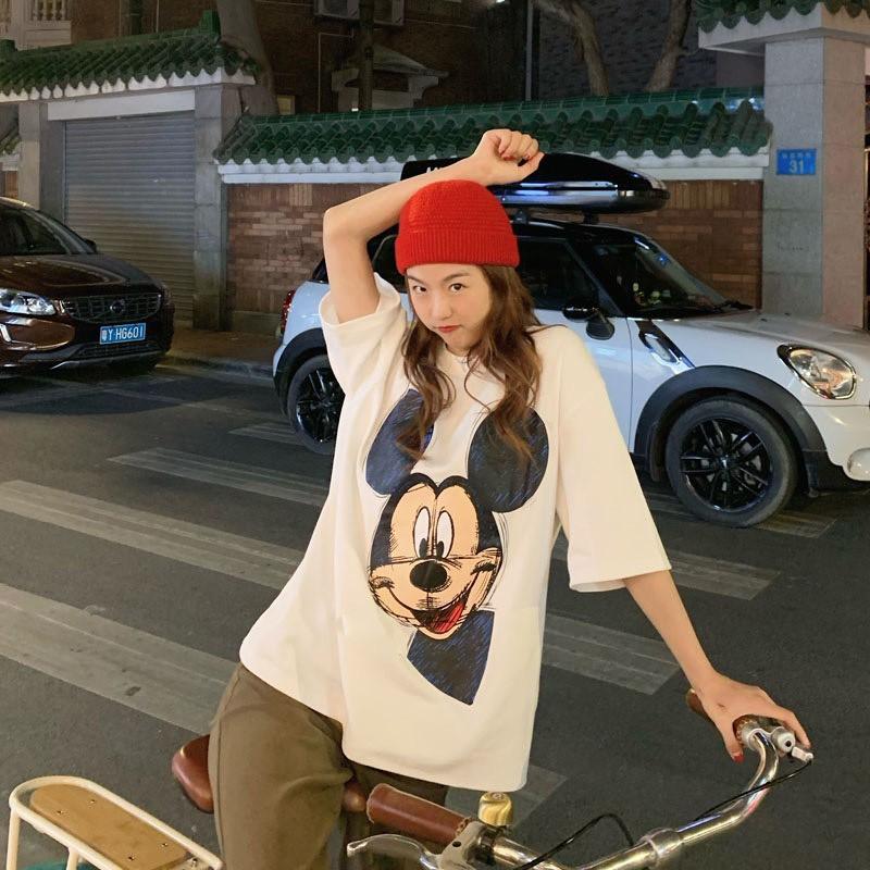 Áo phông nam nữ unisex Mickey GIÁ SHOCK, áo thun form rộng tay lỡ unisex cotton