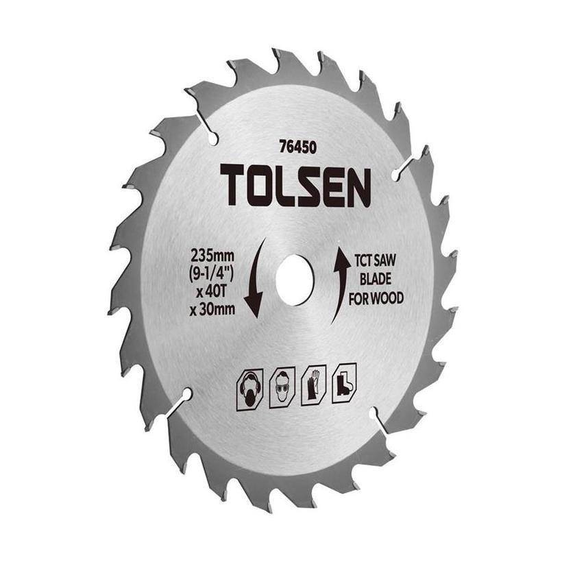 Đĩa Cắt Gỗ Tolsen 76450 - Bạc (235mm x 40 T)