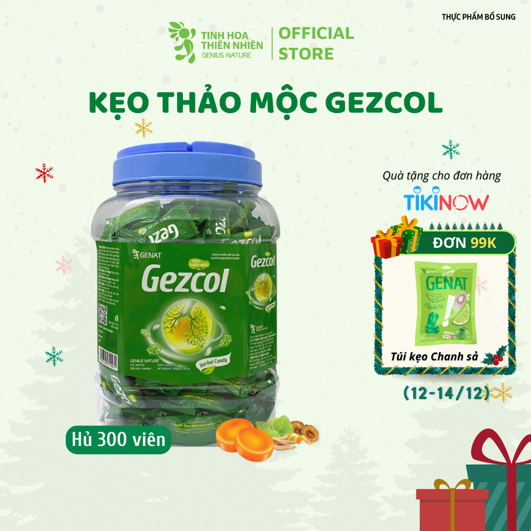 Kẹo thảo mộc Gezcol (Hủ 300 viên) - Genat - Giao 2H HCM