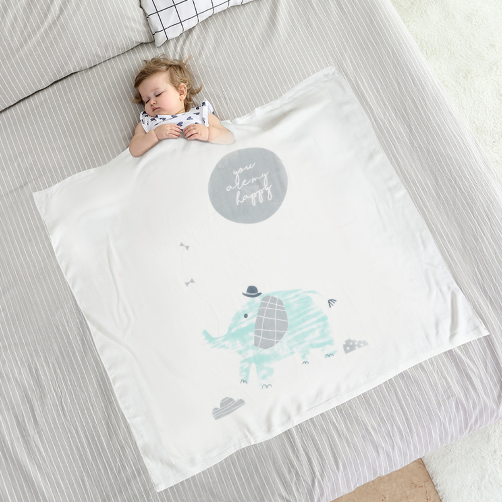 Chăn đũi cho bé từ sơ sinh đến tiểu học chất liệu sợi tre thiên nhiên và sợi Cotton, loại siêu mềm mịn, KT: 110x110cm, Bamboo Home - hàng chính hãng BBH05