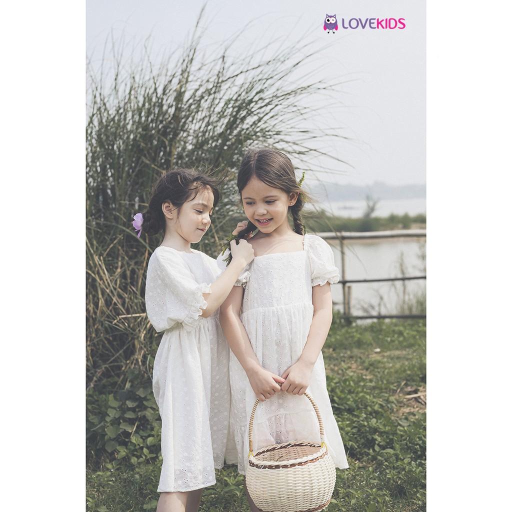 Váy thêu hoa tay bèo (trắng) GMG21DR01001 - Lovekids