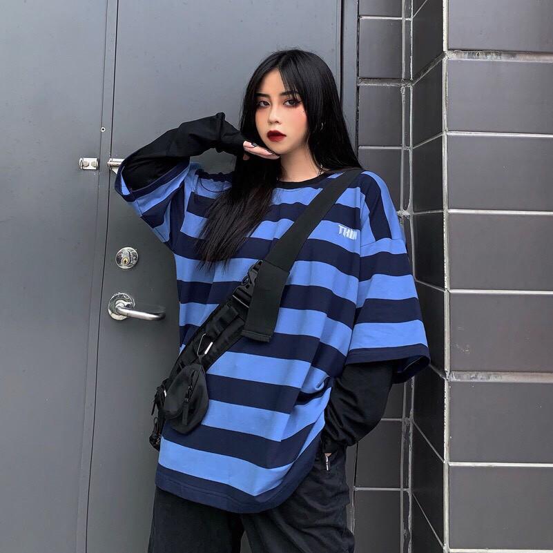 Áo thun tay dài form rộng unisex - Áo phông dài tay nam nữ oversize nối tay thim