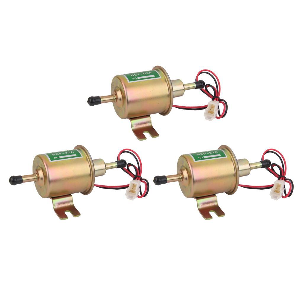 3 Pieces Universal 12V Fuel Pump HEP-02A Petrol Pump Diesel Pump Electrical Construction Machine