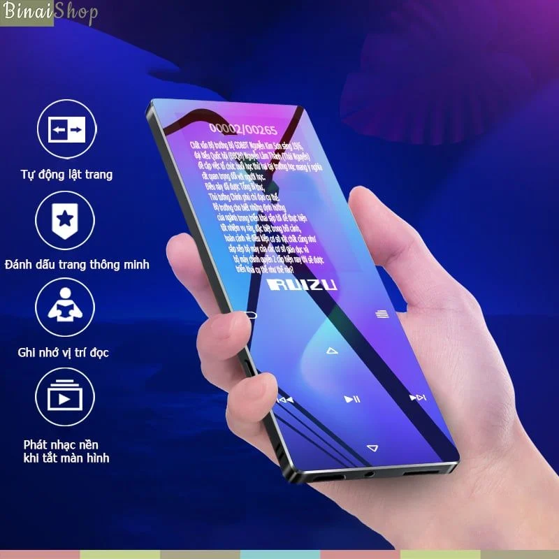 Ruizu D28 - Máy Nghe Nhạc Lossless, Bluetooth, Cảm Ứng, Kim Loại - Hàng chính hãng