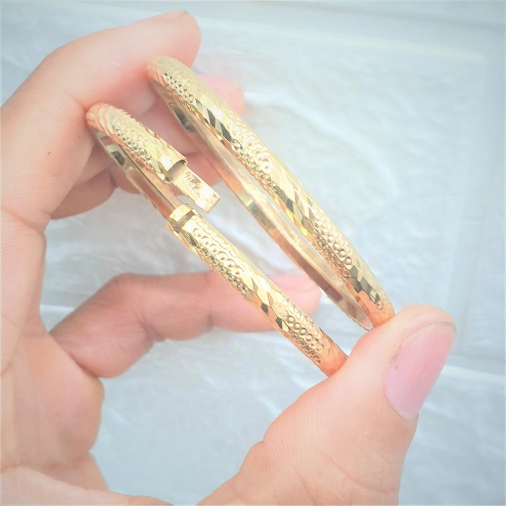 Vòng Cặp Đôi Bản 4,5 Phay Chạm Sáng Vàng Vonfram Cao Cấp-Dùng vĩnh viễn tắm rửa thoải mái