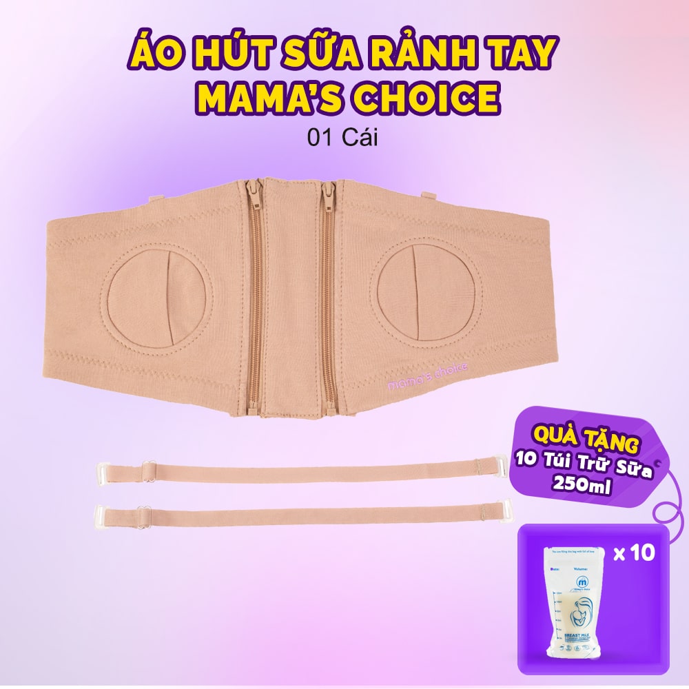 Áo Hút Sữa Rảnh Tay Mama’s Choice, Mặc Hút Sữa Cho Mẹ, Có Dây Giữ Bình Hút Sữa Chắc Chắn, Chất Liệu Thoáng Khí, Freesize - MÀU ĐEN