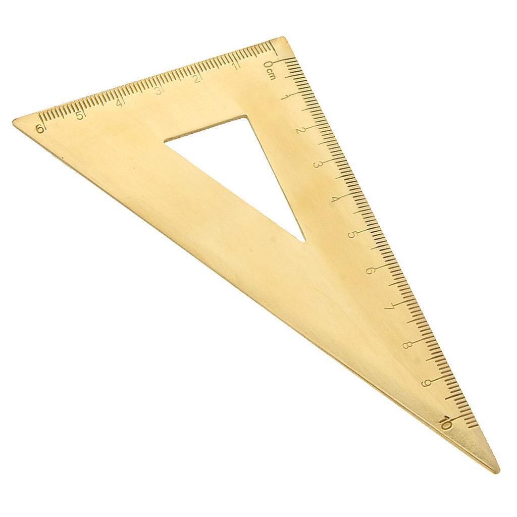 2xMini Brass Math Geometry Ruler Jewelry Measuring Tool Right Triangle