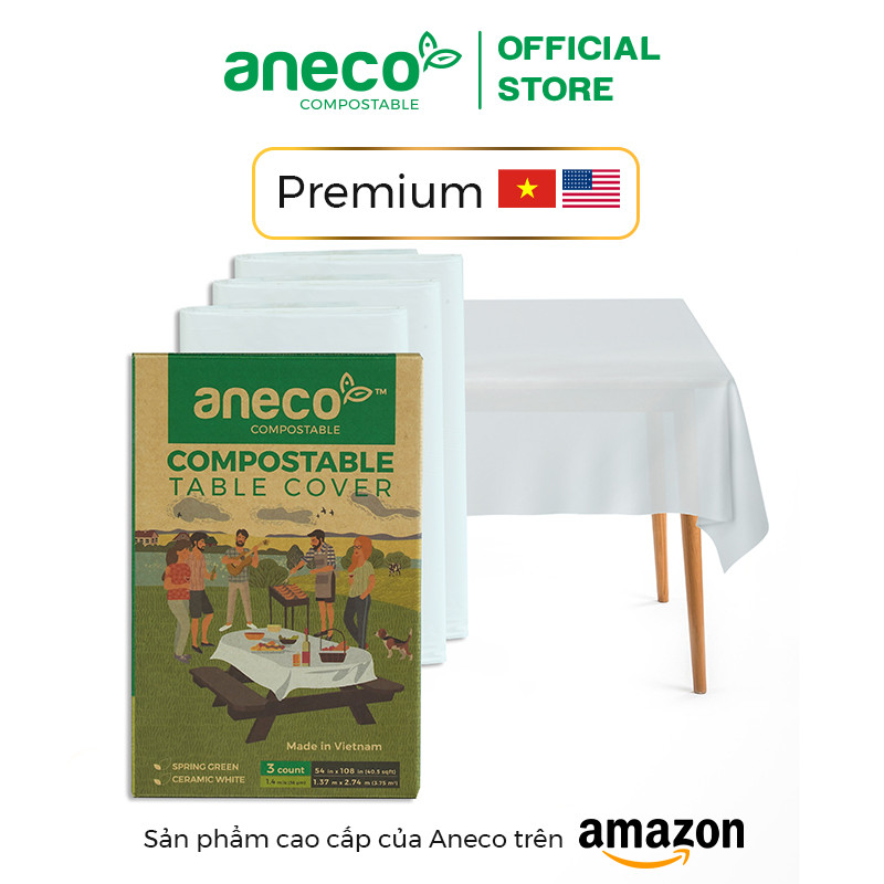 Khăn trải bàn ANECO phân hủy sinh học hoàn toàn - Không Nhựa 100% - Bảo vệ môi trường (Hộp 3c)