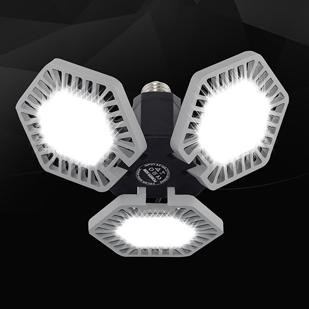 Folding Deformable LED Garage Lights Bulb E27, Shop Light 6500K Daylight Adjustable
