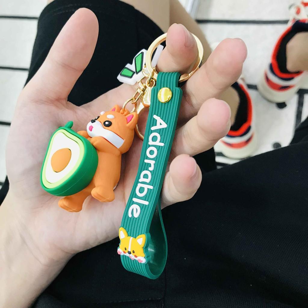 Móc khóa Chó ôm Bơ, Dưa hấu