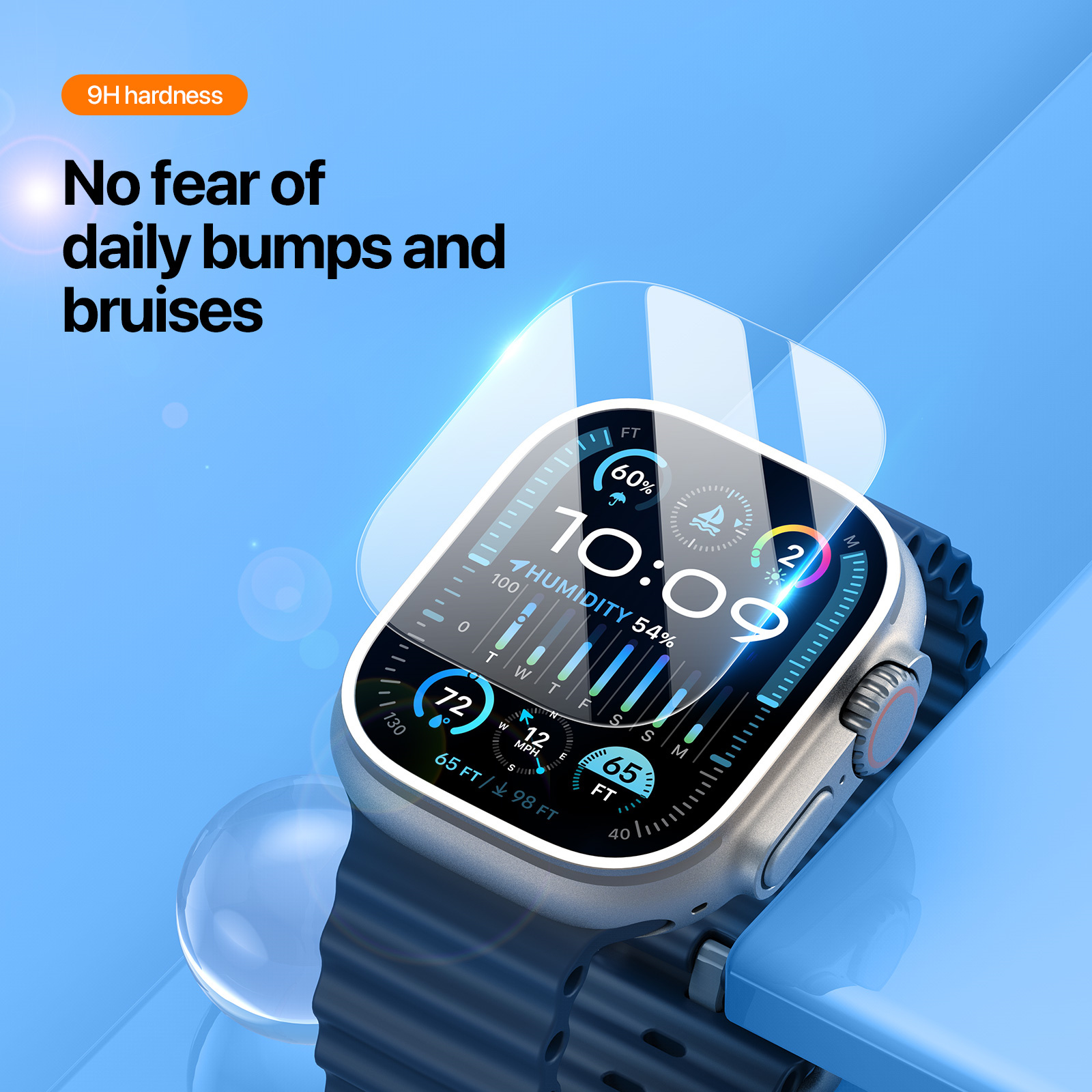 Miếng Dán Cường Lực Dux Ducis Eapa Series Tempered Glass Screen Dành Cho Apple Watch Ultra 2/ Ultra Full màn_ Hàng chính hãng