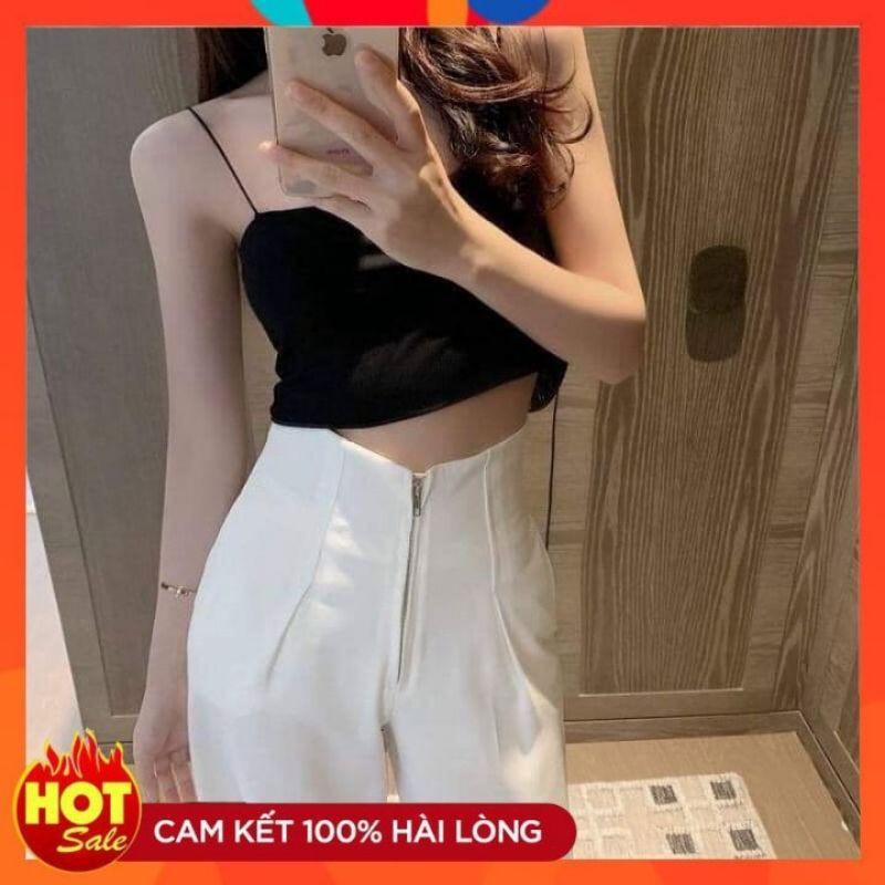 Quần Suông Cạp Cao Gen Bụng Khóa Trước Hot trend 2021 mới