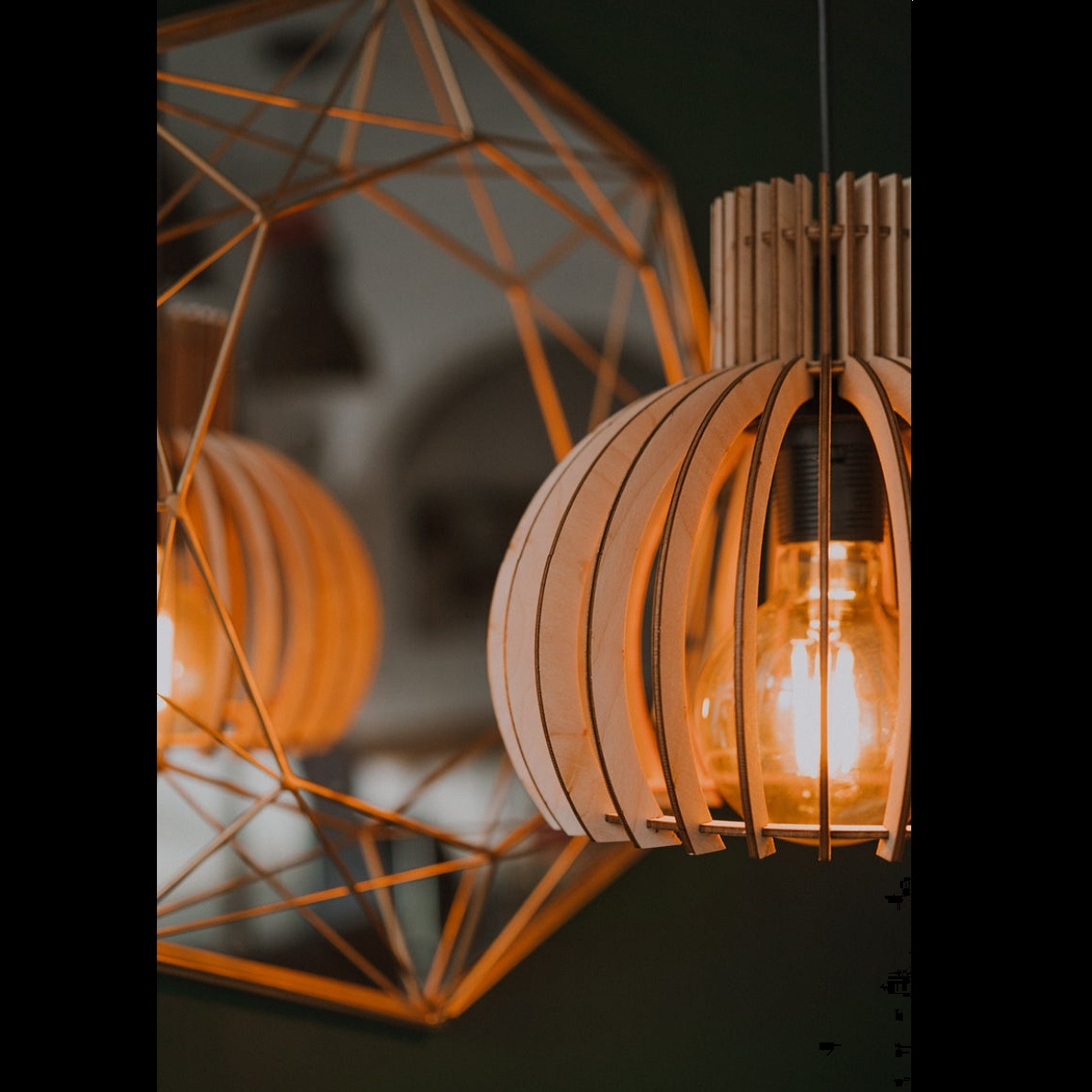 Đèn gỗ thả trần CAO CẤP hiện đại sang trọng 24x25cm chất liệu gỗ trang trí cho phòng khách nhà căn hộ decor nhà quán cafe