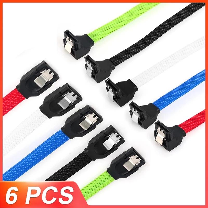 LECOLLI 3PCS/6PCS SATA 3.0 III SATA3 7PIN Cáp dữ liệu 6GB/s SSD Cáp HDD DISK DRIVE DRIN