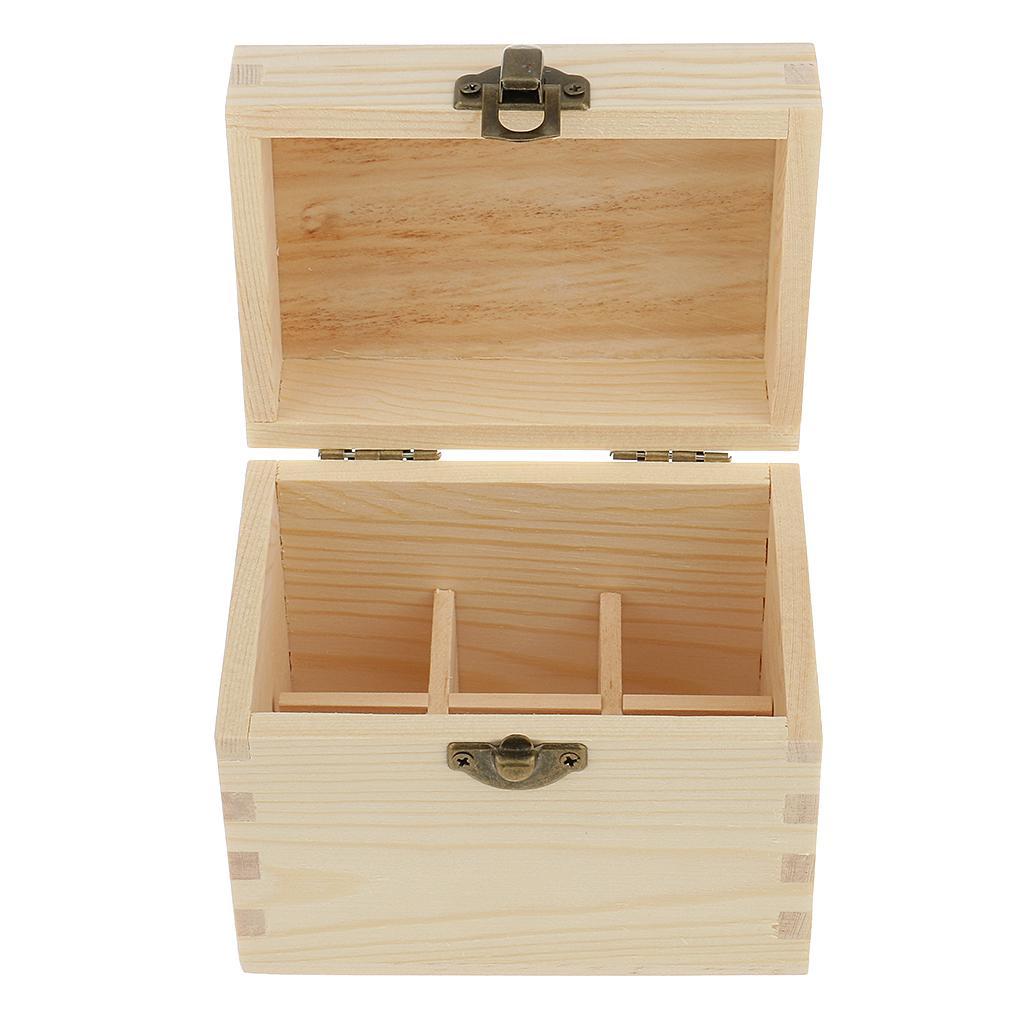 3 Essential Oil Aromatherapy Storage Box Wood Organizer Case 6 Bottle Holder