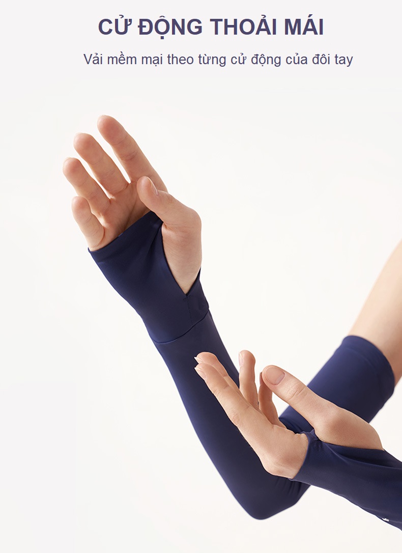 Găng tay xỏ ngón lụa băng Hatsu chống nắng và ngăn tia UV 100% - phối 2 màu thời trang - Dòng -5 độ cao cấp - Hàng chính hãng