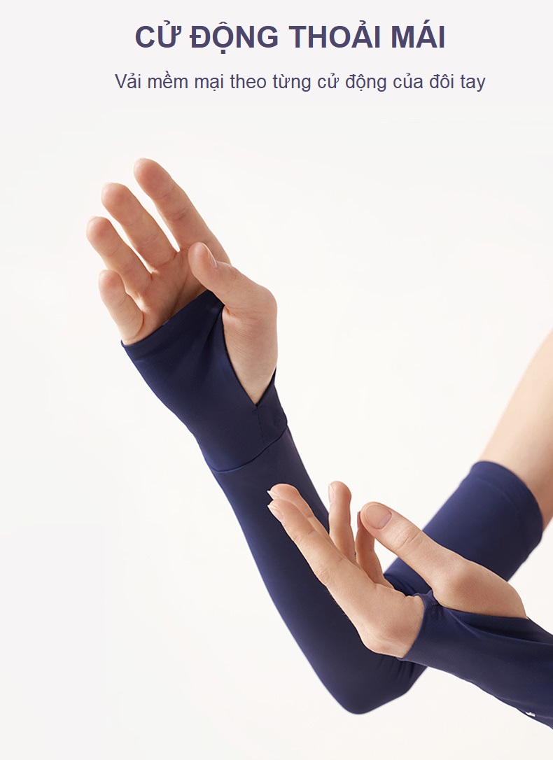 Găng tay chống nắng nam nữ phối 2 màu Anasi LB105 - Vải lụa băng dày mát - Chống tia UV SPF50