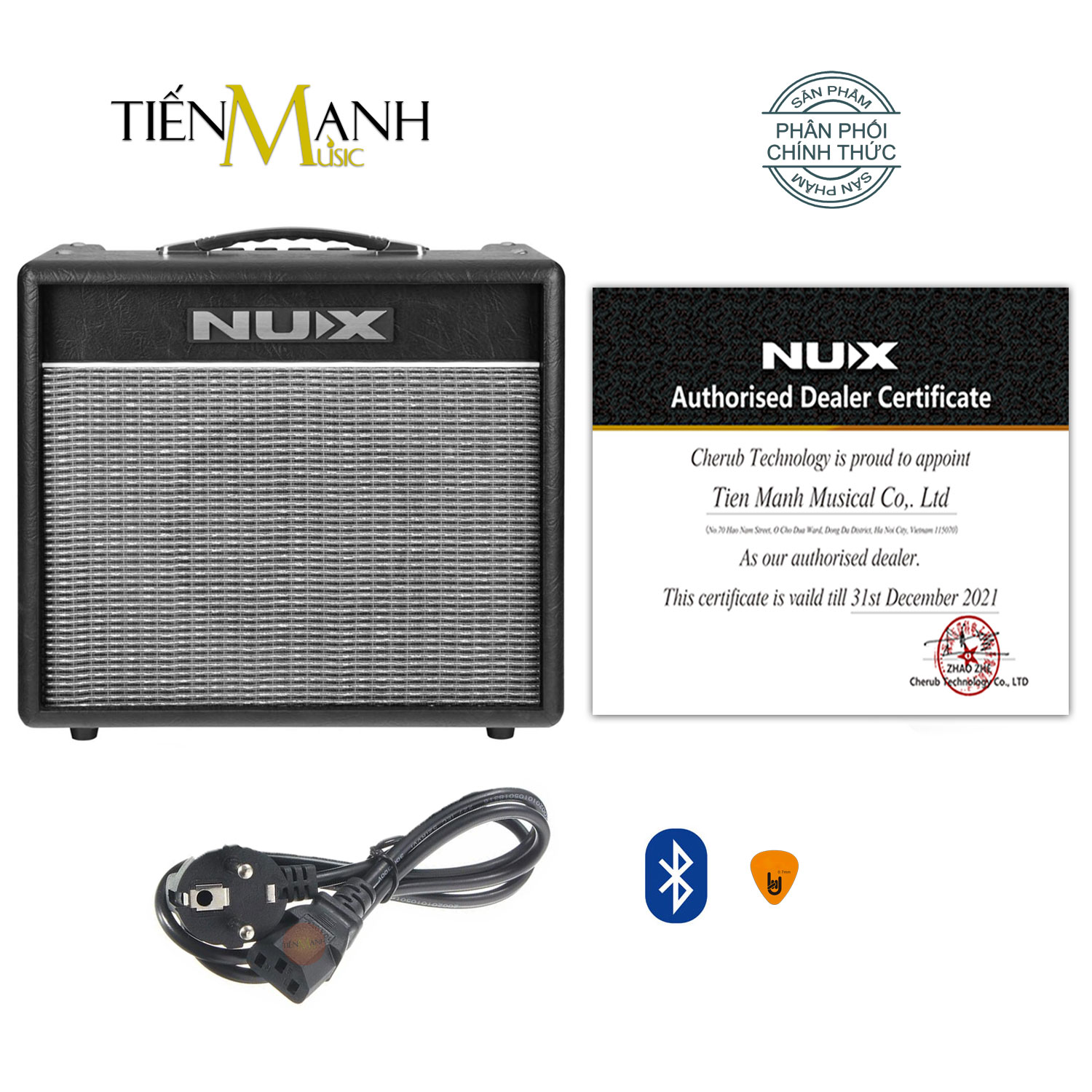 Amply Guitar Điện Nux Mighty 40BT - Loa Ampli Di động Amplifier 40 BT Hàng Chính Hãng - Kèm Móng Gẩy DreamMaker
