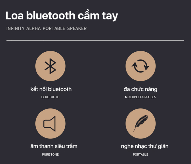 Loa bluetooth không dây mini Xiaomi Infinity Alpha - Hàng nhập khẩu