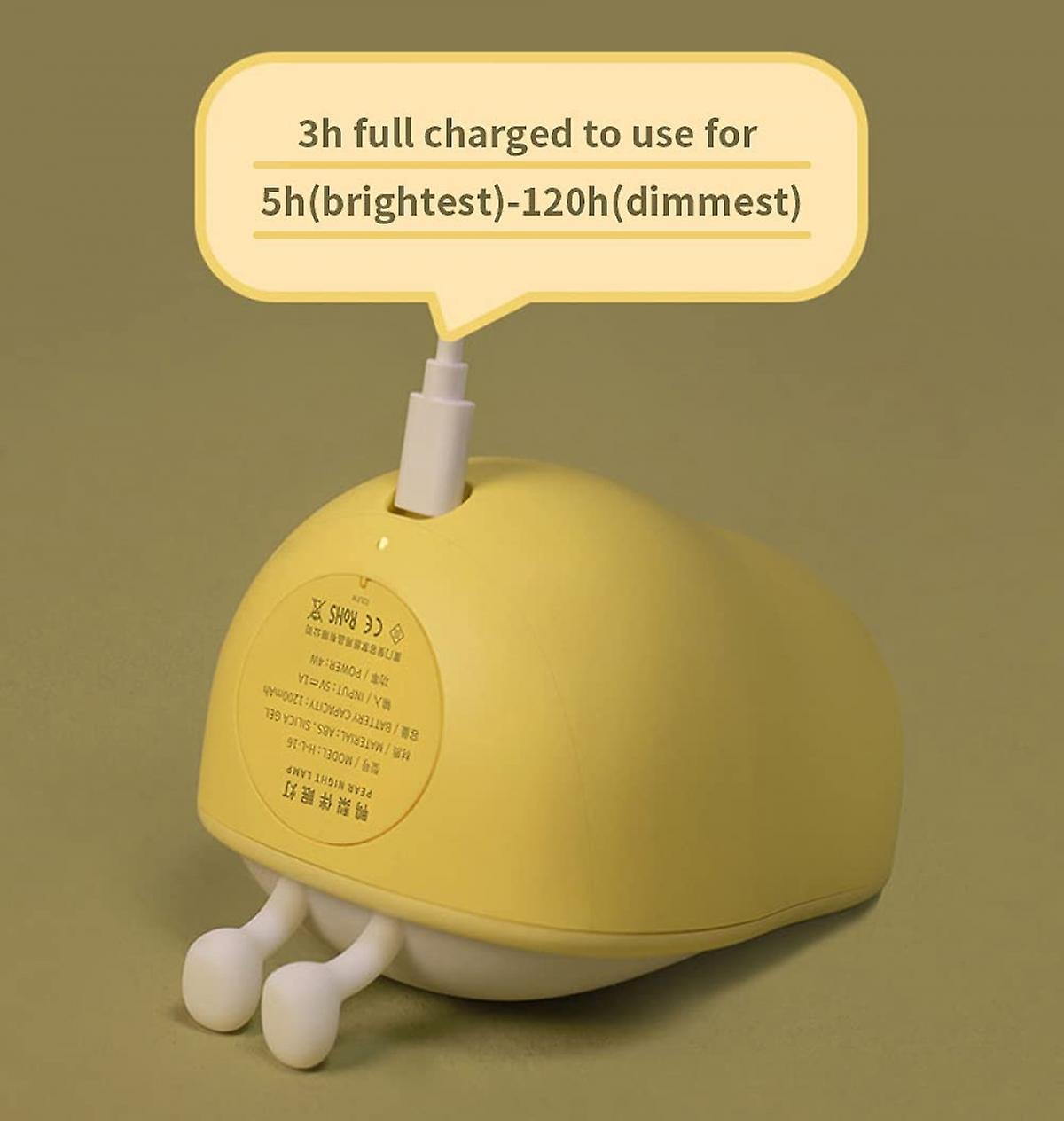 Ánh sáng ban đêm cho trẻ em Đèn sạc USB, Bpa miễn phí Abs+Silicone Bedside Light