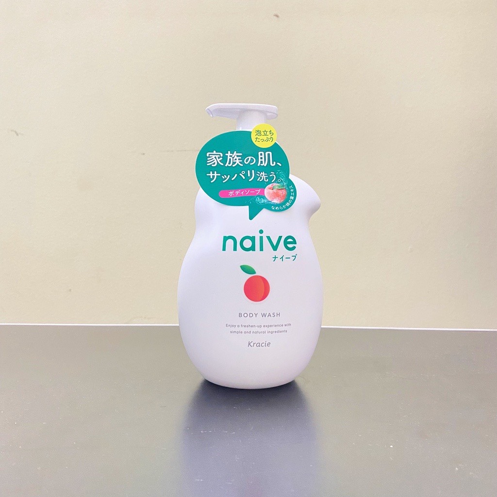 Sữa tắm Naive Body Wash 530ml của Nhật Bản Giữ ẩm và dưỡng da mềm mại, mịn màng 3 mùi hương