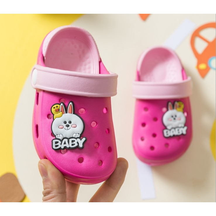 Dép Sục Cho Bé Trai, Bé Gái Thỏ Baby Ngộ Nghĩnh Dễ Thương, Chất Êm Mềm Cao Cấp Bền Đẹp, Sticker Có Thể Tháo Rời Thay Đổi Thoải Mái