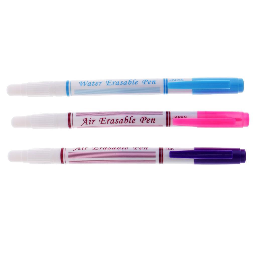 2-3pack 3pcs Dual Head Water Erasable Soluble Pen Vanishing Fabric Marker Pen
