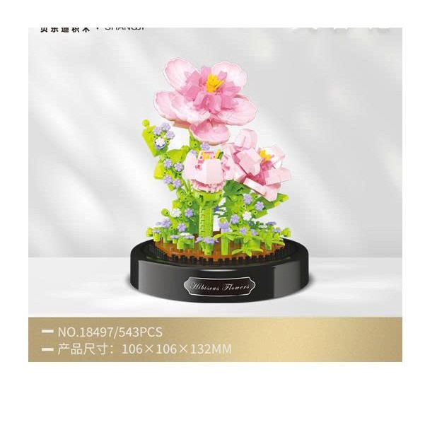 BALODY 18497 - Mô hình hoa hồng trang trí để bàn - Xếp hình mini siêu đẹp