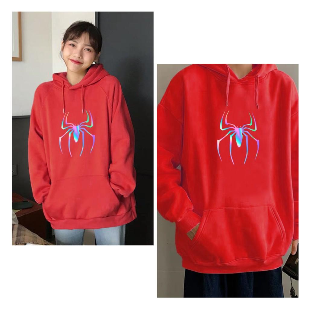 Áo hoodie con nhện phản quang, áo khoác nỉ nam nữ unisex form rộng dáng hàn – ST178- babitrendy