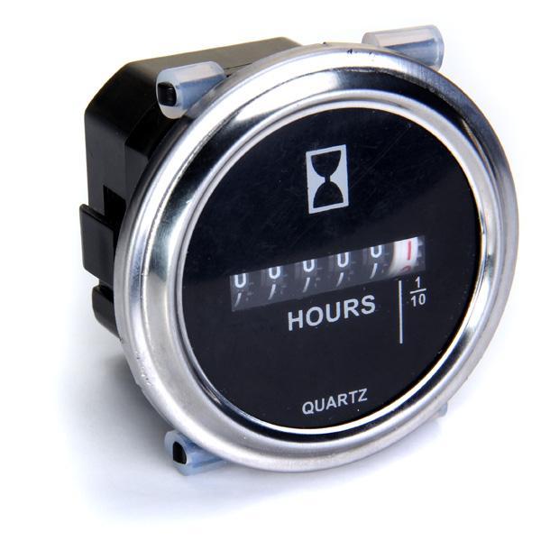 Hour Meter 100-250vac - Silver Round