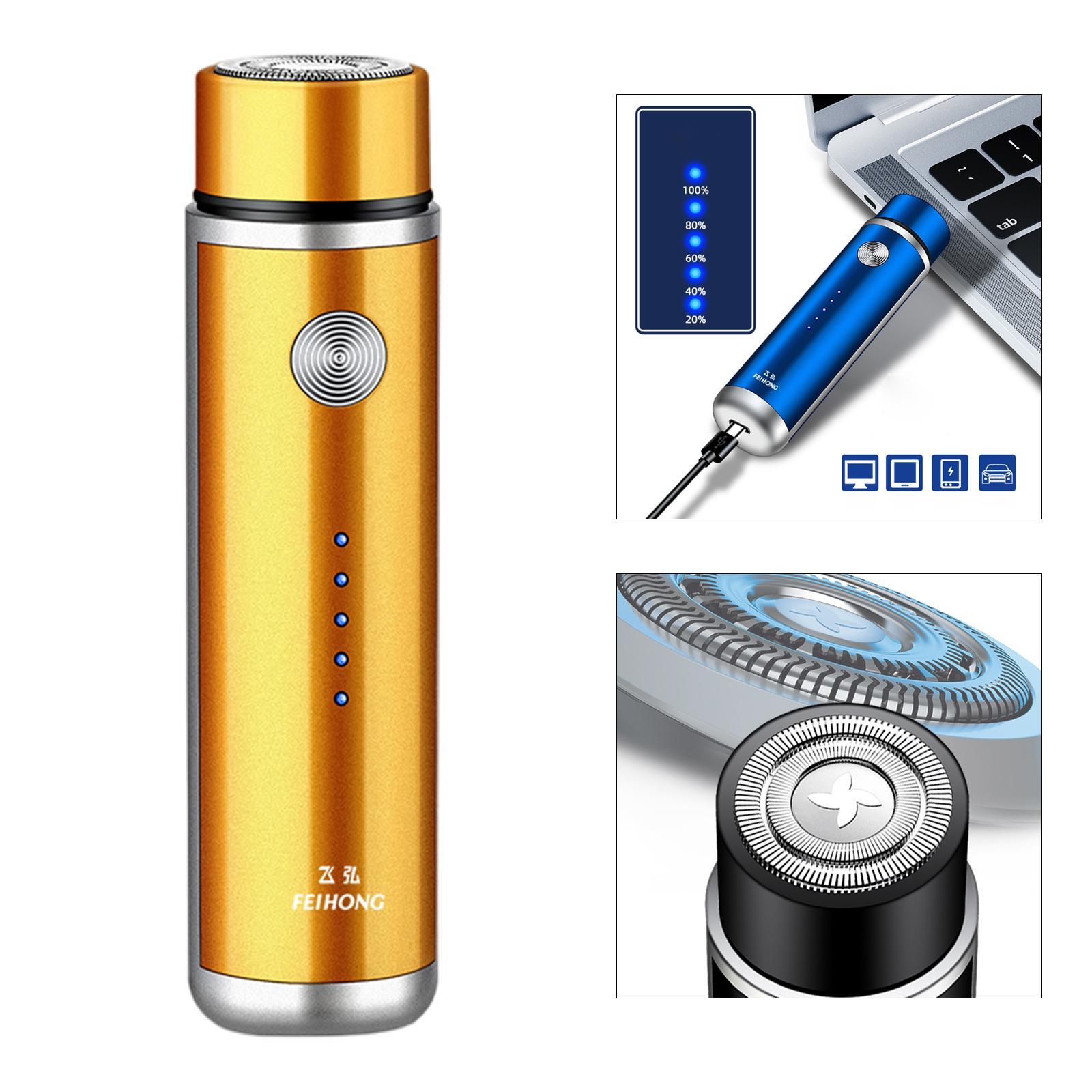 Men Mini Electric Shavers, Electric Razors with LED Indicator Shaving Machine Washable Rechargeable Shaving Razors for Travel Business Hotel