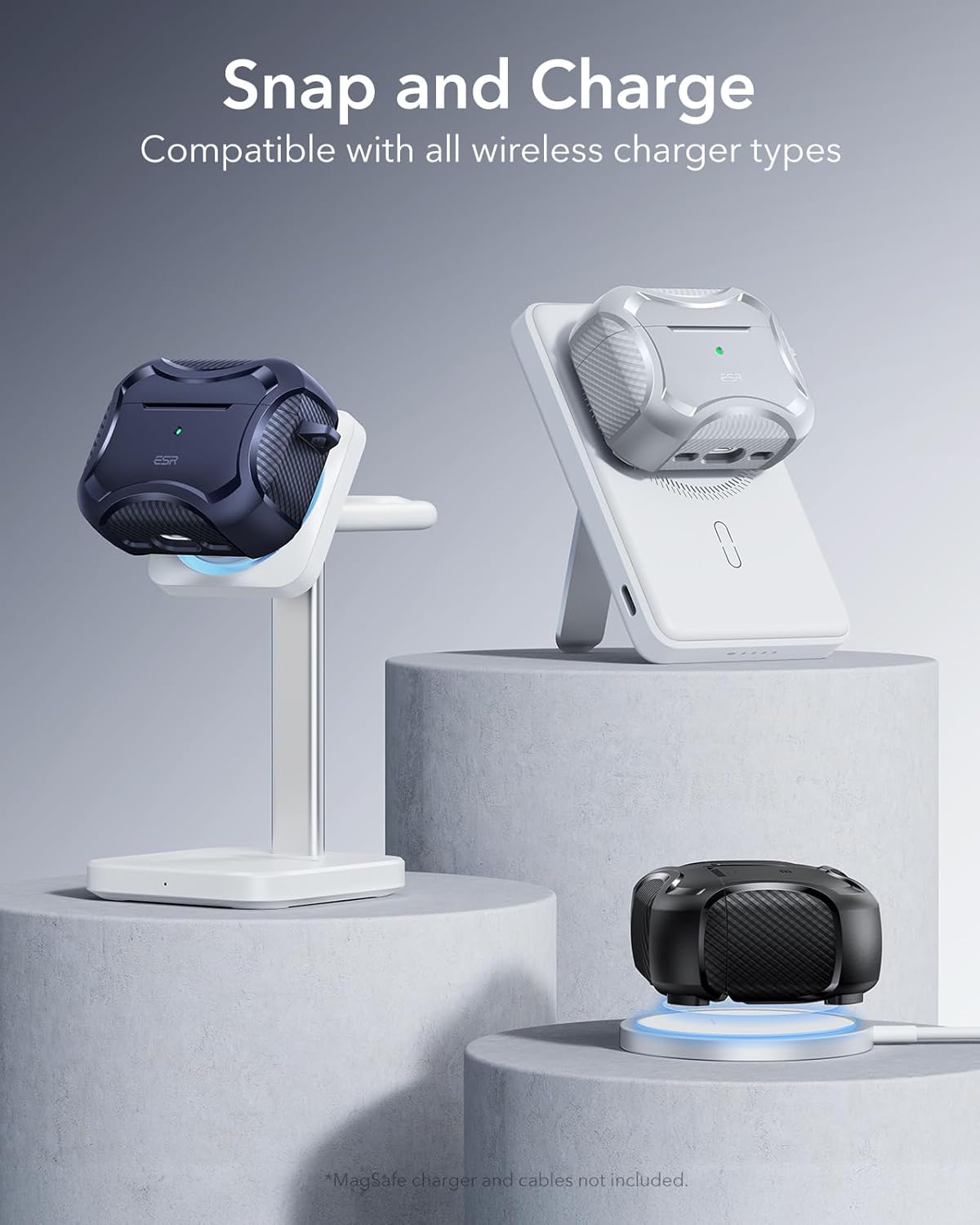 Bao Case cho Airpods Pro 3 (2025) ESR Cyber Tough Magentic Case - Hàng chính hãng