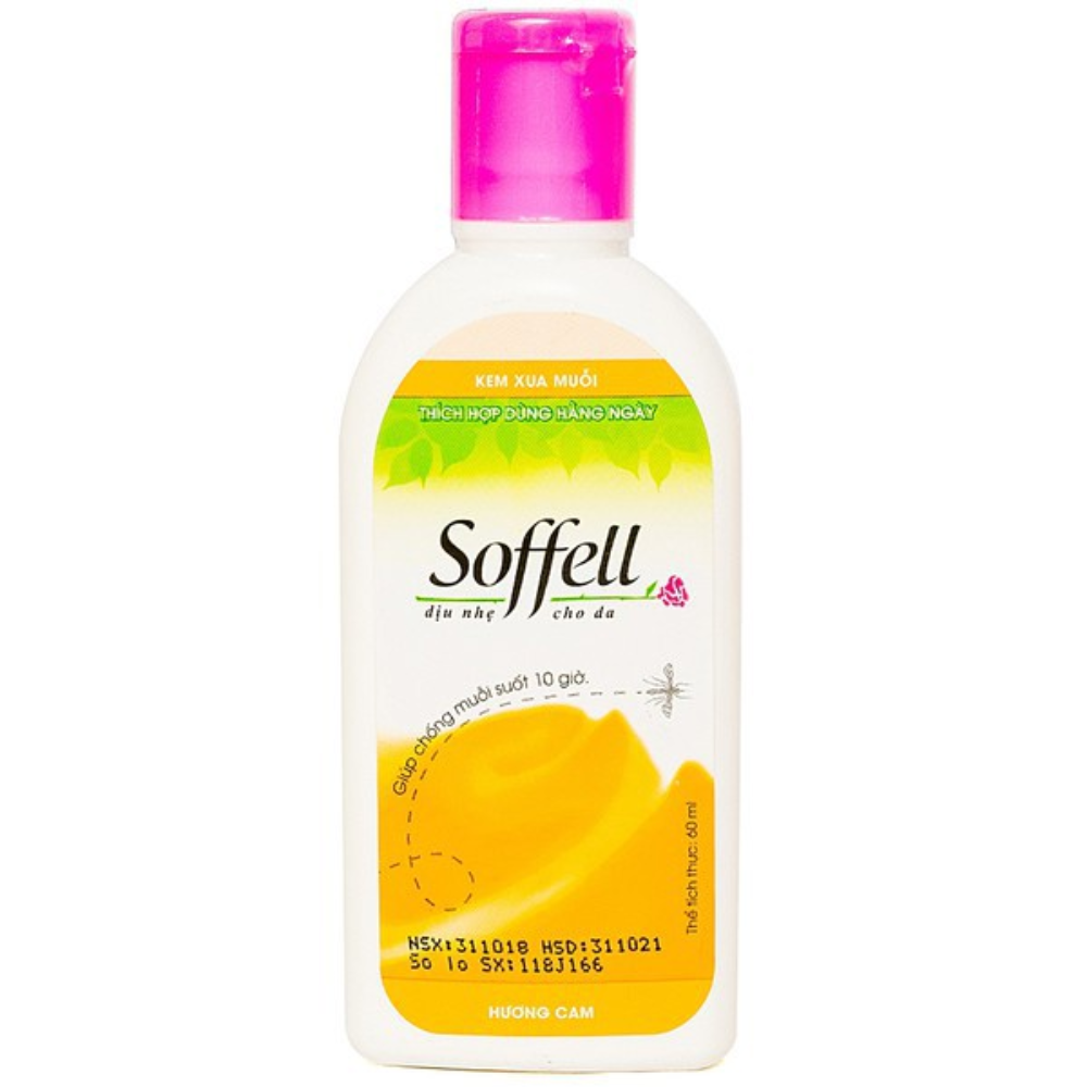Kem chống muỗi Soffell xuất xứ Indonesia, Lọ 60ml - Xua đuổi muỗi, tránh muỗi đốt.