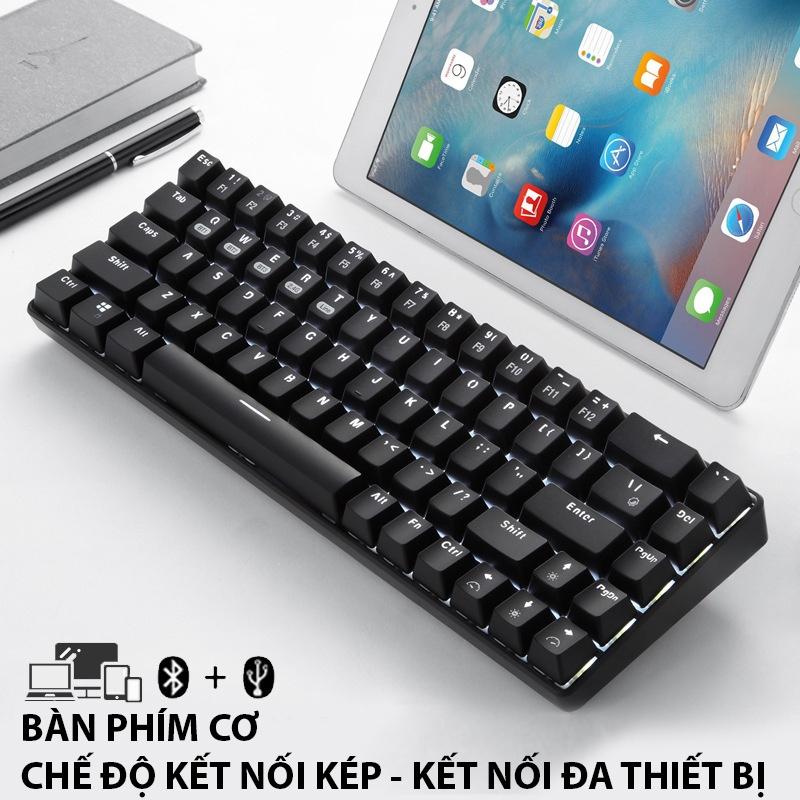 Hình ảnh Bàn phím cơ Coputa bàn phím bluetooth không dây mini kết nối điện thoại laptop máy tính bảng Full LED XM68