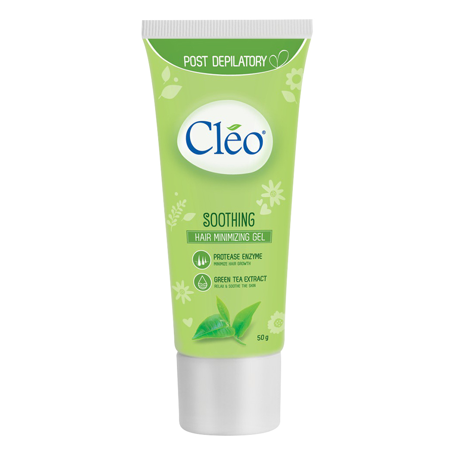 Combo kem tẩy lông chiết xuất bơ Cleo đa vùng dành cho da nhạy cảm 50g và Gel dịu da chiết xuất trà xanh Cleo giúp chậm mọc lông 50g, an toàn, không đau và đạt hiệu quả nhanh chóng