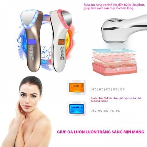 BÚA ĐẨY TINH CHẤT NÓNG LẠNH MASSAGE ION ÁNH SÁNG SINH HỌC TRẺ HÓA DA D002