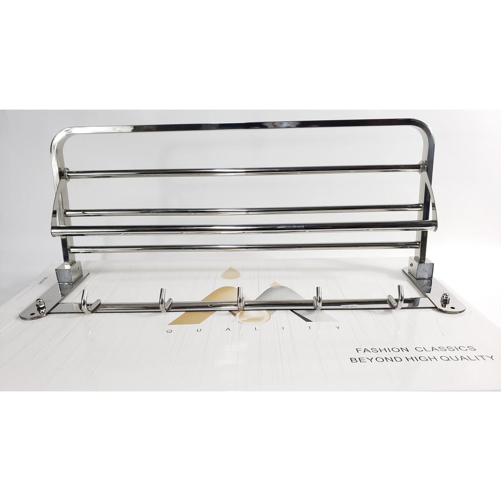 Kệ Vắt Khăn Inox Nhà Tắm Kệ Vắt 2 Tầng Dính Tường