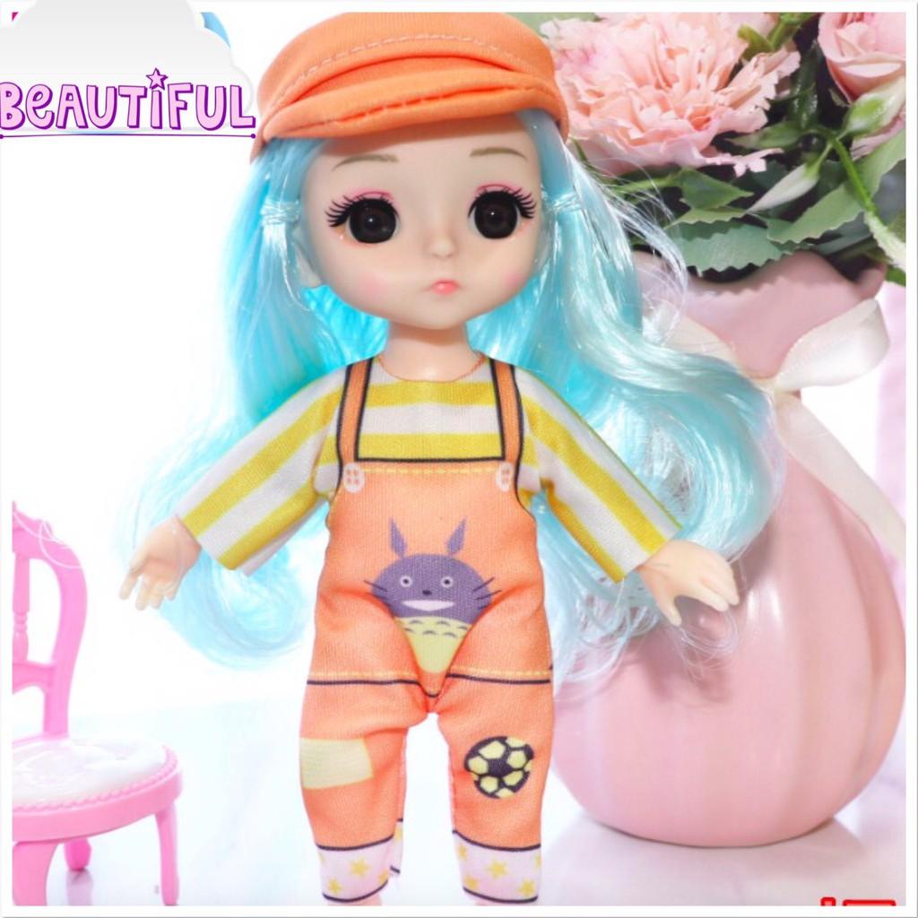 Bộ đồ quần áo yếm kèm mũ cho búp bê Baboliy 16cm