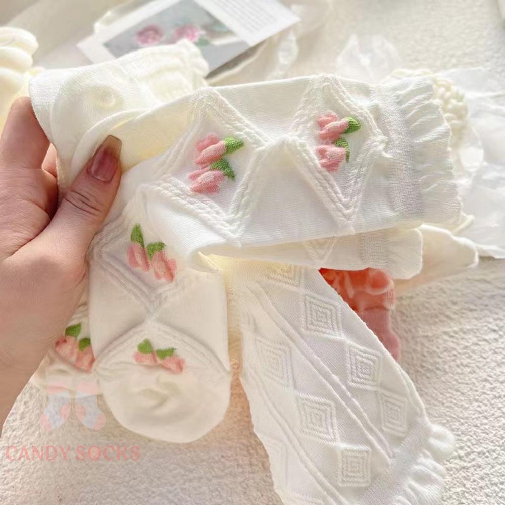 Tất nữ vớ nữ cổ trung, Set 5 đôi tất nữ phong cách Hàn Quốc, co dãn 4 chiều, chất liệu cotton Hàn cao cấp TN-018