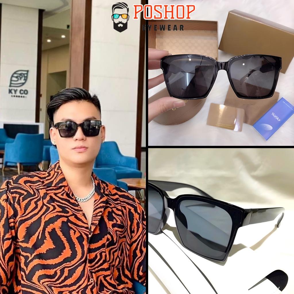 Mắt kính râm cao cấp nam nữ POSHOP chống tia cực tím UV400 thiết kế ôm sát mặt bản to dễ đeo màu sắc thời trang 5006