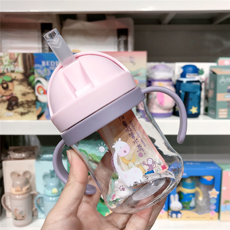 Bình tập uống nước 250ml cho bé từ 6 tháng có van chống sặc được làm từ nhựa Tritan an toàn cho bé