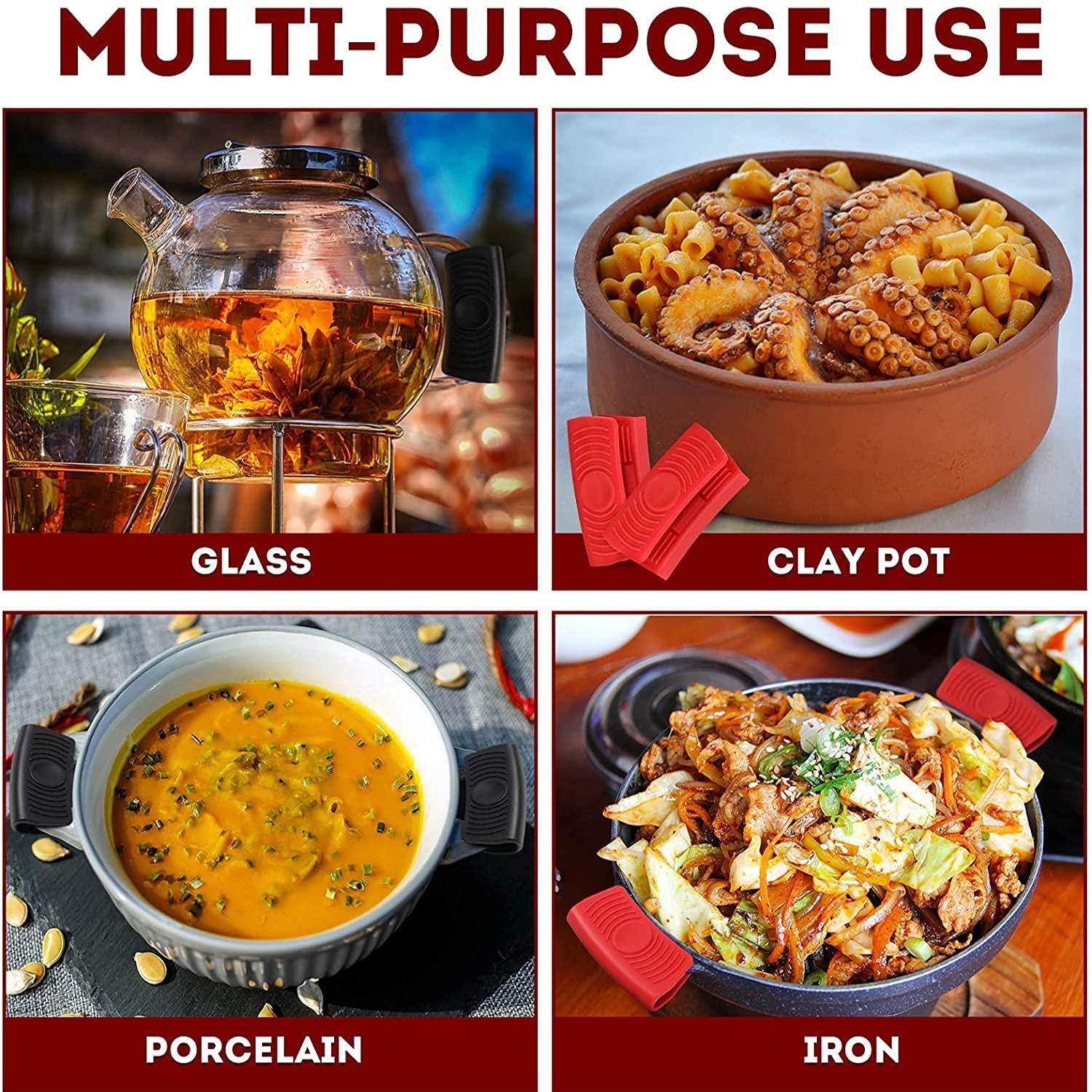 6 mảnh tay cầm silicone cho nồi có khả năng chịu nhiệt, tay cầm găng tay giẻ, tay cầm bằng chap silicon xử lý tay cầm tay, tay cầm tay cầm tay cầm tay cầm cho vỏ lò bảo vệ ngón tay