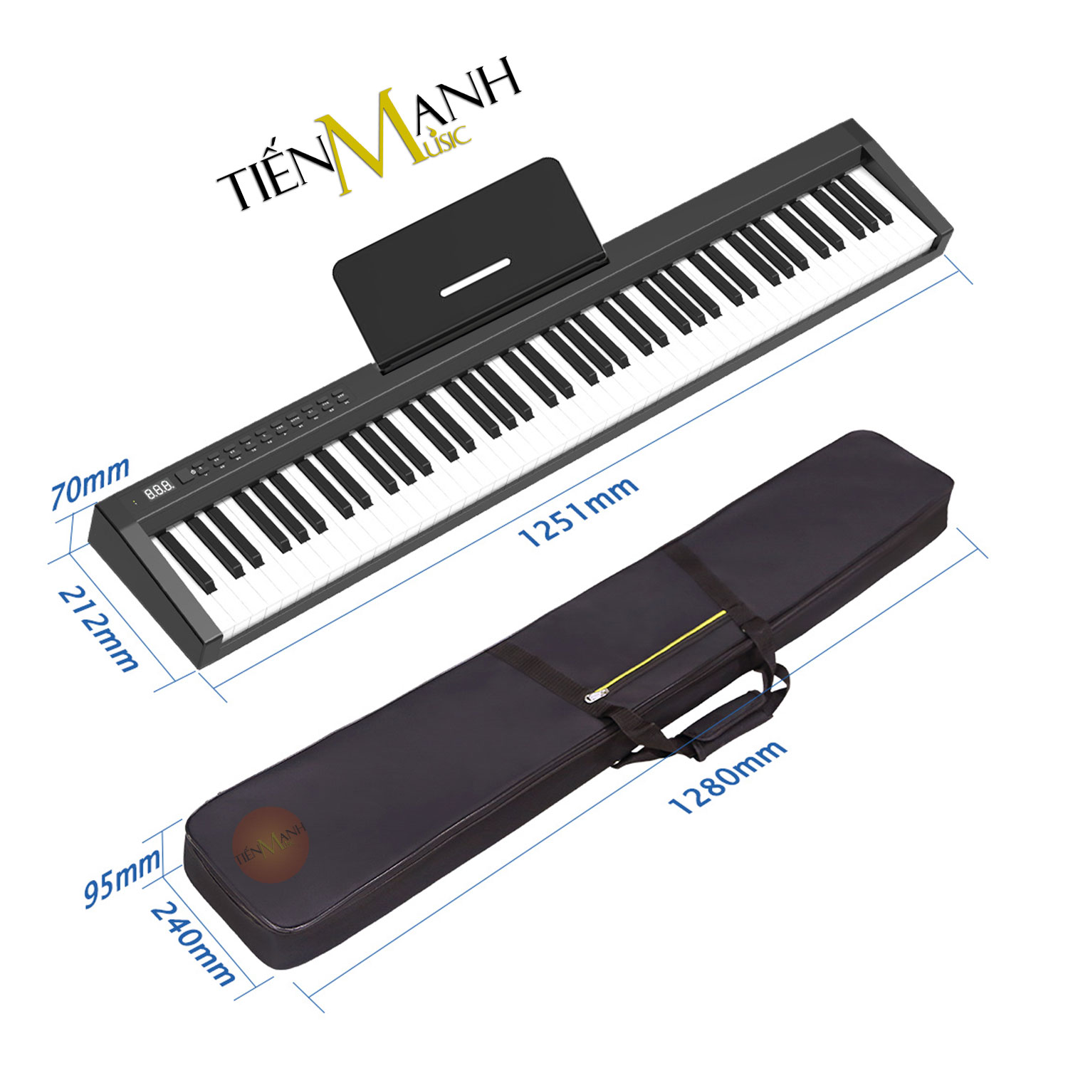 Đàn Piano Điện Konix PH88S - Đàn, Chân, Bao, Nguồn - 88 Phím nặng Cảm ứng lực Có Loa PH88 Hàng Chính Hãng