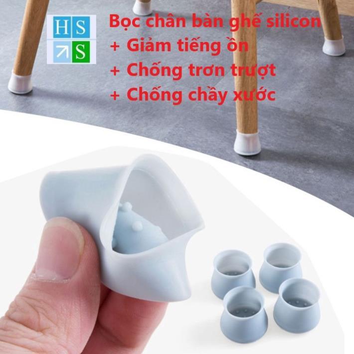 BỌC CHÂN BÀN GHẾ Silicon tiện ích - Chống trầy xước sàn nhà, chống trơn trượt, chống ồn - HS shop Đà Nẵng