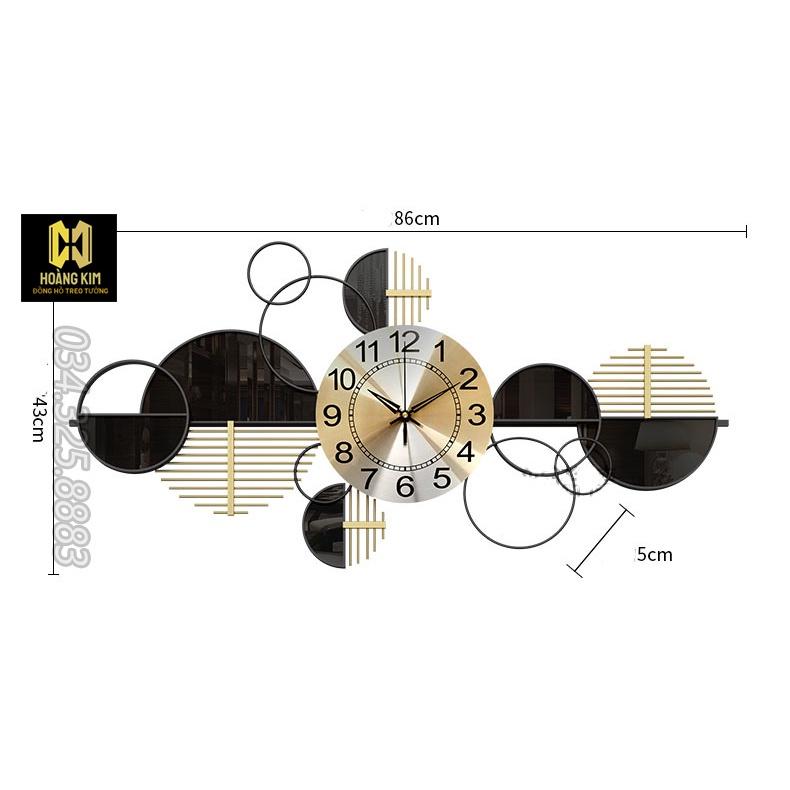 Đồng hồ treo tường đồng hồ trang trí decor phong cách Châu Á Hiện Đại size 96x46cm